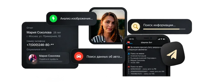 Поиск по номеру телефона, ФИО и email в Telegram-боте